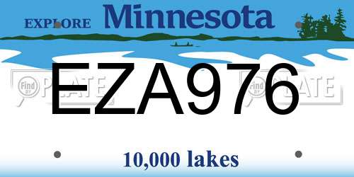EZA976 Minnesota License Plate