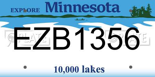 EZB1356 Minnesota License Plate