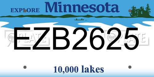 EZB2625 Minnesota License Plate