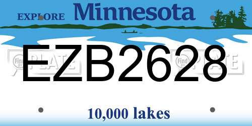 EZB2628 Minnesota License Plate