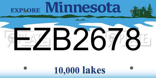 EZB2678 Minnesota License Plate