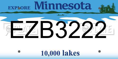 EZB3222 Minnesota License Plate