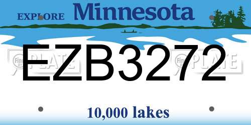 EZB3272 Minnesota License Plate