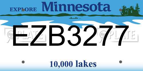 EZB3277 Minnesota License Plate
