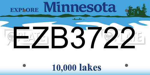 EZB3722 Minnesota License Plate