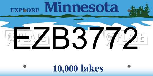 EZB3772 Minnesota License Plate