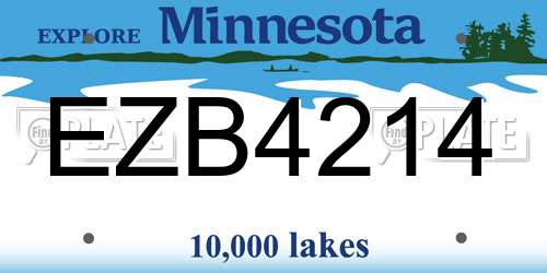 EZB4214 Minnesota License Plate