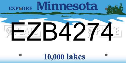 EZB4274 Minnesota License Plate