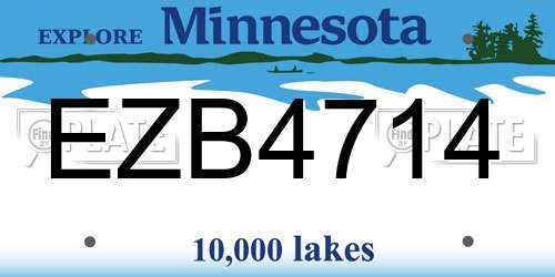 EZB4714 Minnesota License Plate