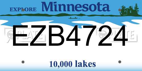 EZB4724 Minnesota License Plate
