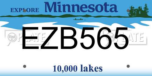 EZB565 Minnesota License Plate