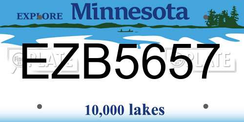 EZB5657 Minnesota License Plate