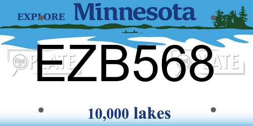EZB568 Minnesota License Plate