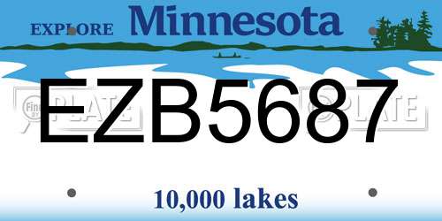 EZB5687 Minnesota License Plate