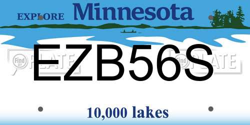 EZB56S Minnesota License Plate