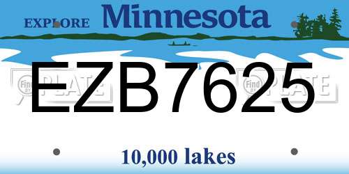 EZB7625 Minnesota License Plate