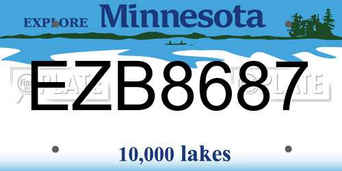 EZB8687 Minnesota License Plate