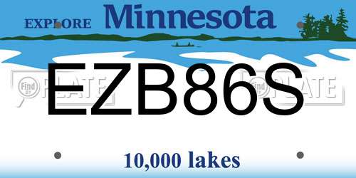 EZB86S Minnesota License Plate