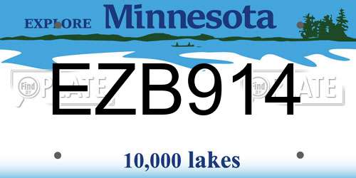 EZB914 Minnesota License Plate