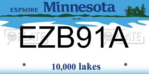 EZB91A Minnesota License Plate