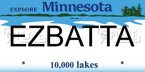 EZBATTA Minnesota License Plate