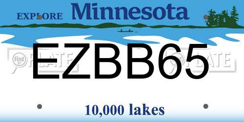 EZBB65 Minnesota License Plate