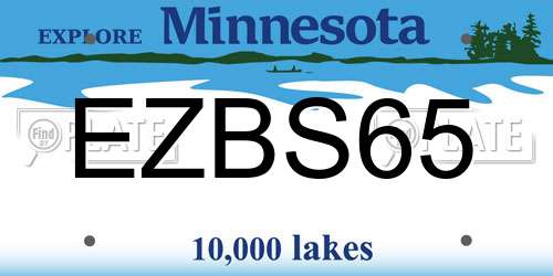EZBS65 Minnesota License Plate