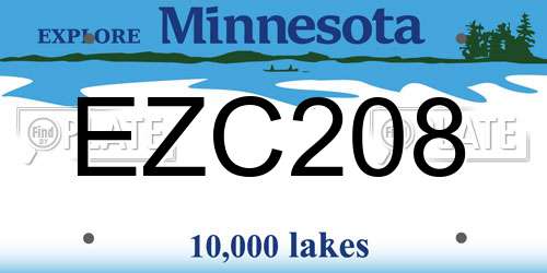 EZC208 Minnesota License Plate