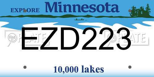 EZD223 Minnesota License Plate
