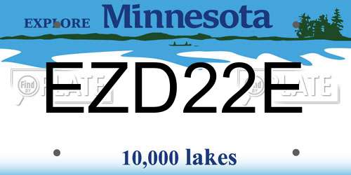 EZD22E Minnesota License Plate