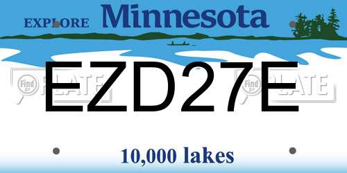 EZD27E Minnesota License Plate