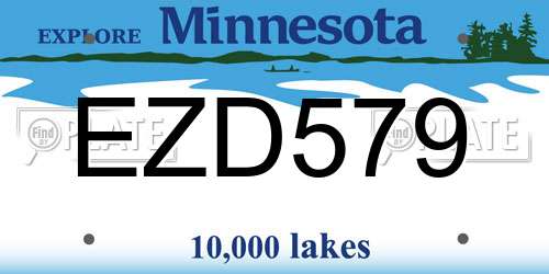 EZD579 Minnesota License Plate
