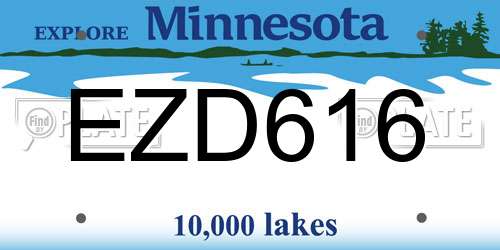 EZD616 Minnesota License Plate