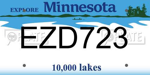 EZD723 Minnesota License Plate