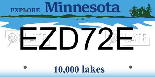 EZD72E Minnesota License Plate