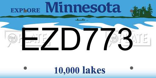 EZD773 Minnesota License Plate