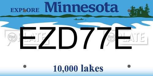 EZD77E Minnesota License Plate