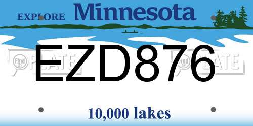 EZD876 Minnesota License Plate