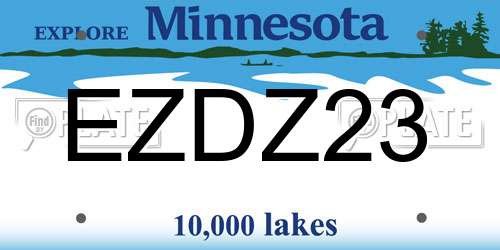 EZDZ23 Minnesota License Plate