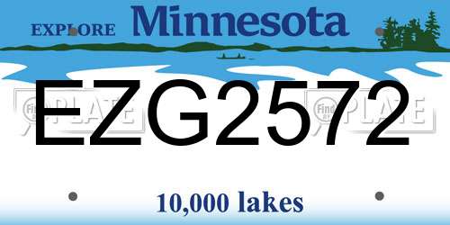 EZG2572 Minnesota License Plate