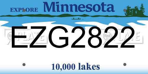 EZG2822 Minnesota License Plate