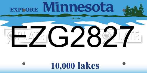 EZG2827 Minnesota License Plate