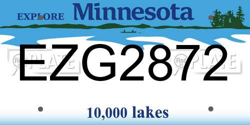 EZG2872 Minnesota License Plate