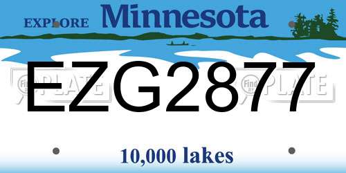 EZG2877 Minnesota License Plate