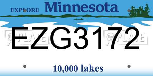 EZG3172 Minnesota License Plate