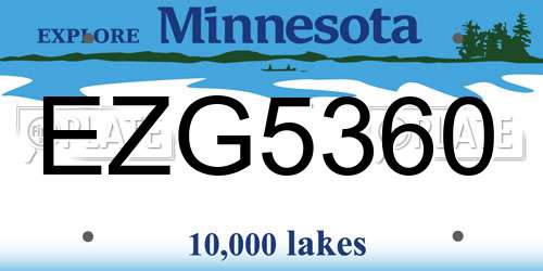 EZG5360 Minnesota License Plate