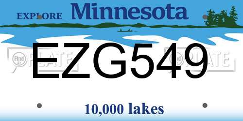 EZG549 Minnesota License Plate