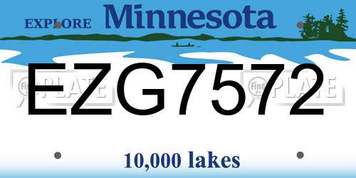 EZG7572 Minnesota License Plate