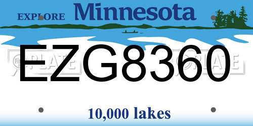 EZG8360 Minnesota License Plate