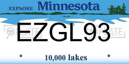 EZGL93 Minnesota License Plate